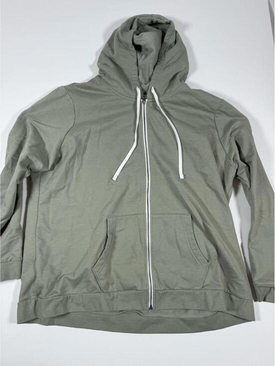 Eddie Bauer Tops - Eddie Bauer Olive Green Zip-Up Hoodie Sweatshirt XXL